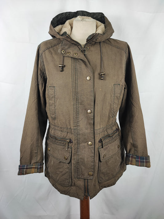 Giacca Barbour donna verde cerata e imbottita Uk12 tg. 42 Medium Kelsall Green Wax jacket size uk12