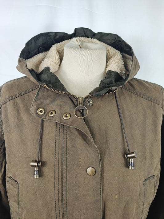 Giacca Barbour donna verde cerata e imbottita Uk12 tg. 42 Medium Kelsall Green Wax jacket size uk12