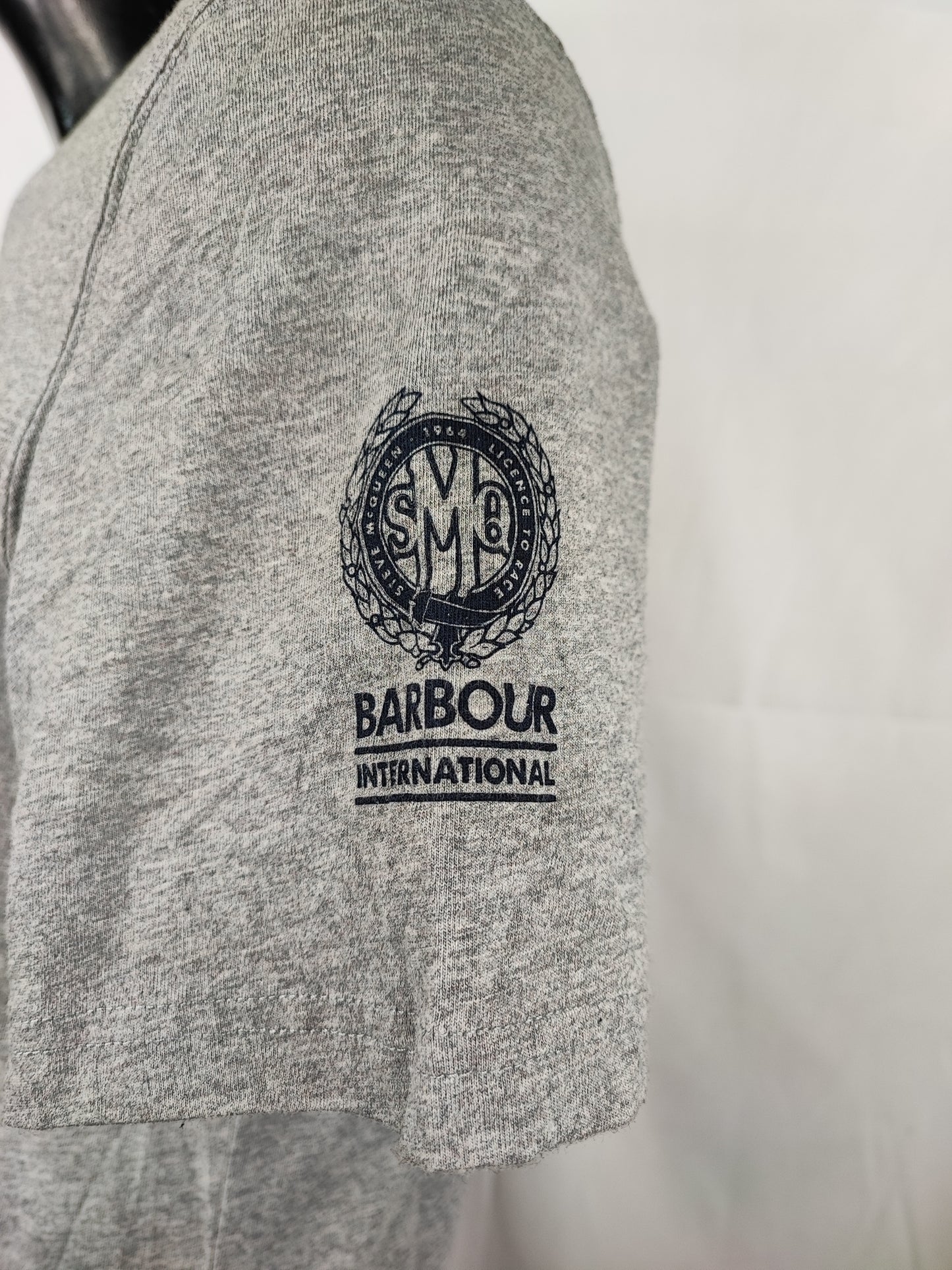 T-shirt Barbour Steve Mc Queen grigia da uomo in cotone taglia Medium