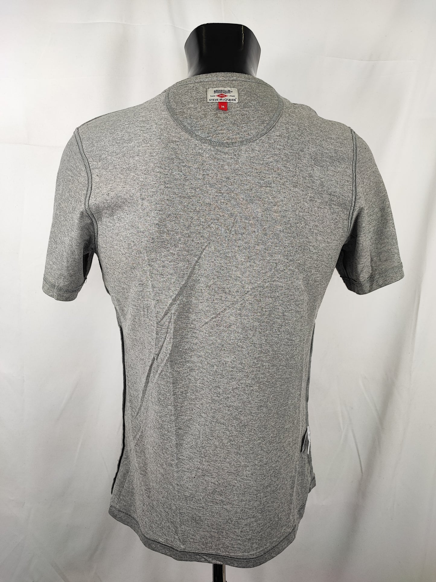 T-shirt Barbour Steve Mc Queen grigia da uomo in cotone taglia Medium