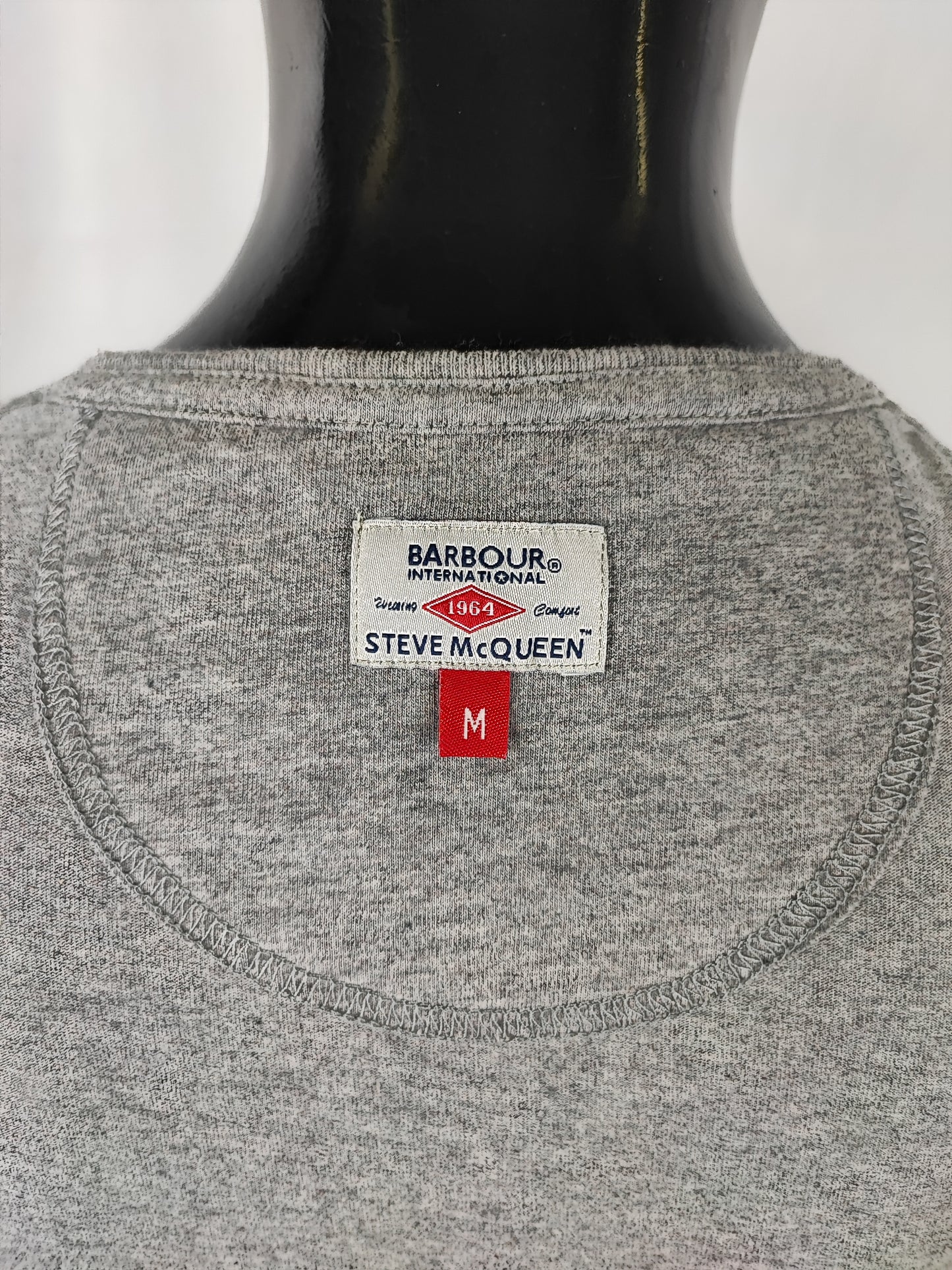T-shirt Barbour Steve Mc Queen grigia da uomo in cotone taglia Medium