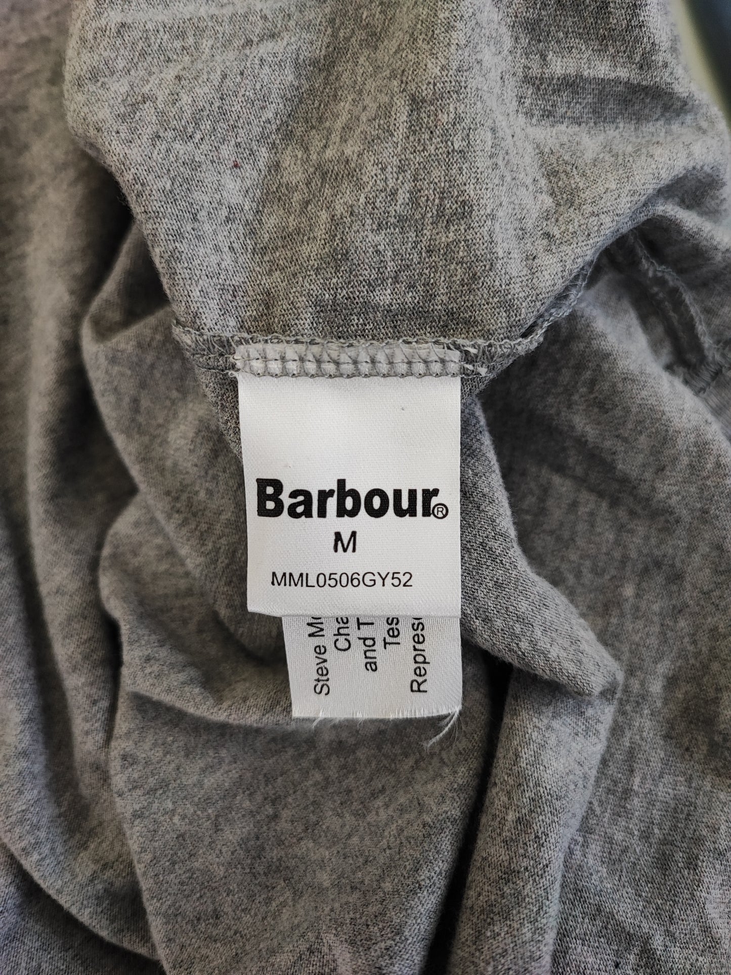 T-shirt Barbour Steve Mc Queen grigia da uomo in cotone taglia Medium