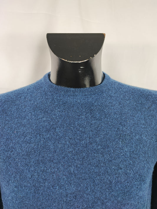 Maglione Barbour Blu In lana Medium - Lambswool Blue Crew Neck Jumper Size Medium