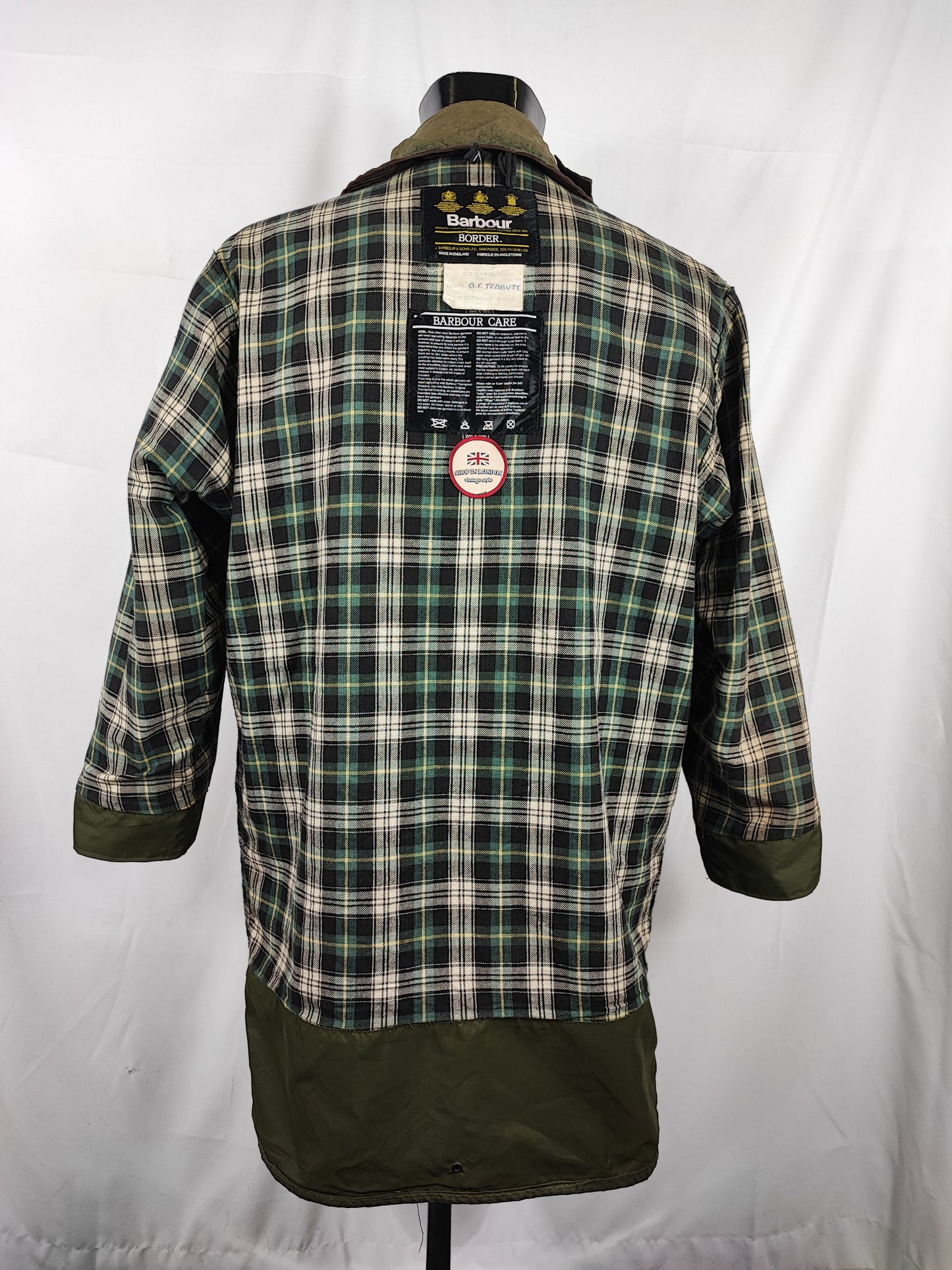 Barbour unisex Border verde cerato custom edition C40/102cm  -  Green Vintage Border Coat Custom edition size C40 Medium