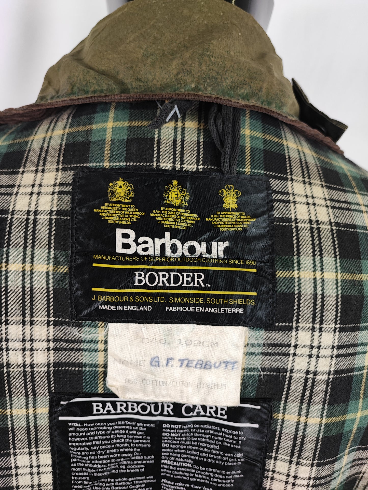 Barbour unisex Border verde cerato custom edition C40/102cm  -  Green Vintage Border Coat Custom edition size C40 Medium