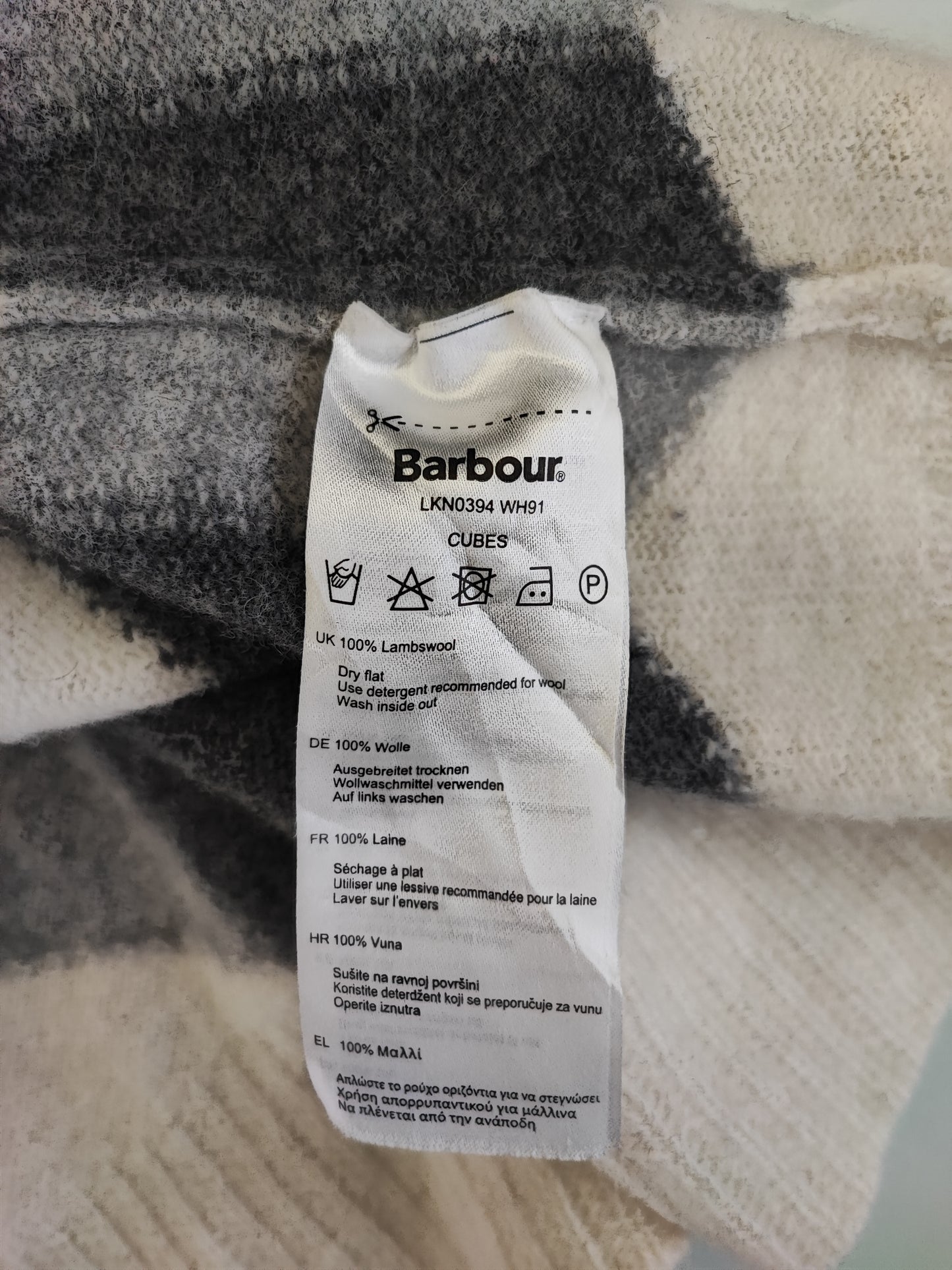 Maglione Barbour da donna in lana Uk12 Medium - Lady White wool cubes Jumper size uk12