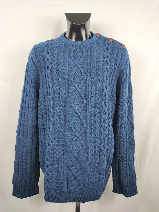 Maglione Barbour da uomo in lana blu XXL-  Man Wool Blue Jumper Size XXLarge