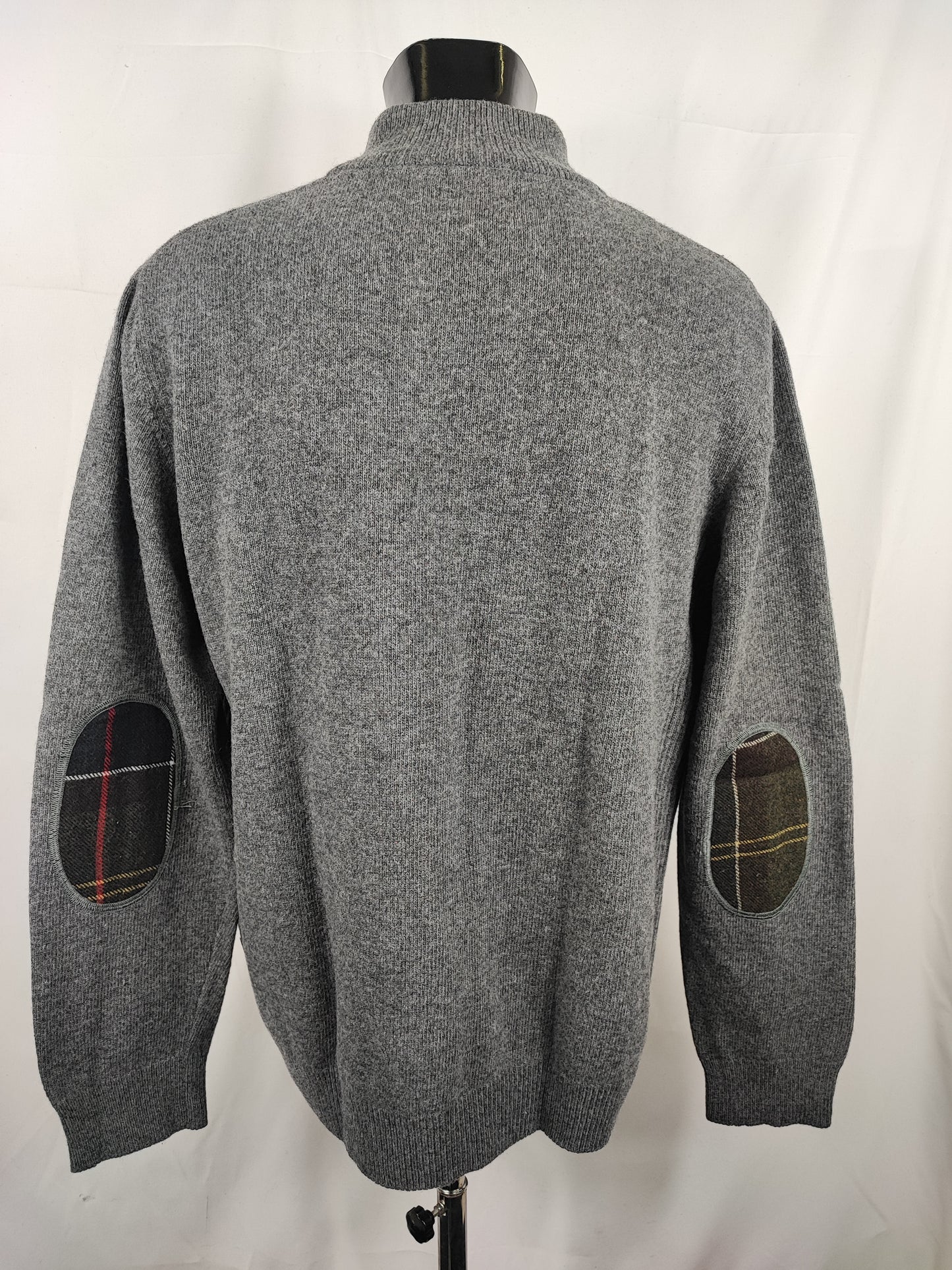 Maglione Barbour da uomo in lana grigio XL -  Man Wool Grey Jumper Size XLarge