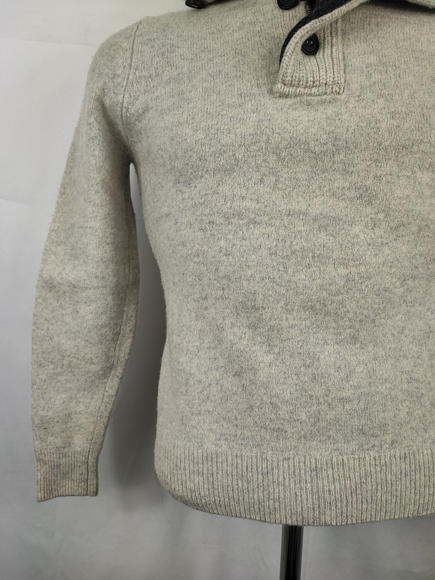 Maglione Barbour da uomo in lana bianco Small -  Man Wool White Jumper Size Small