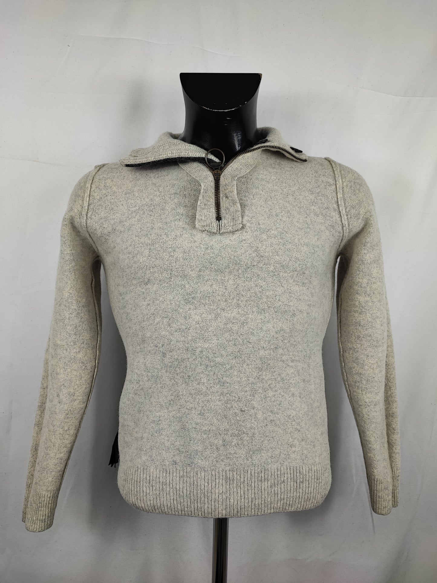 Maglione Barbour da uomo in lana bianco Small -  Man Wool White Jumper Size Small