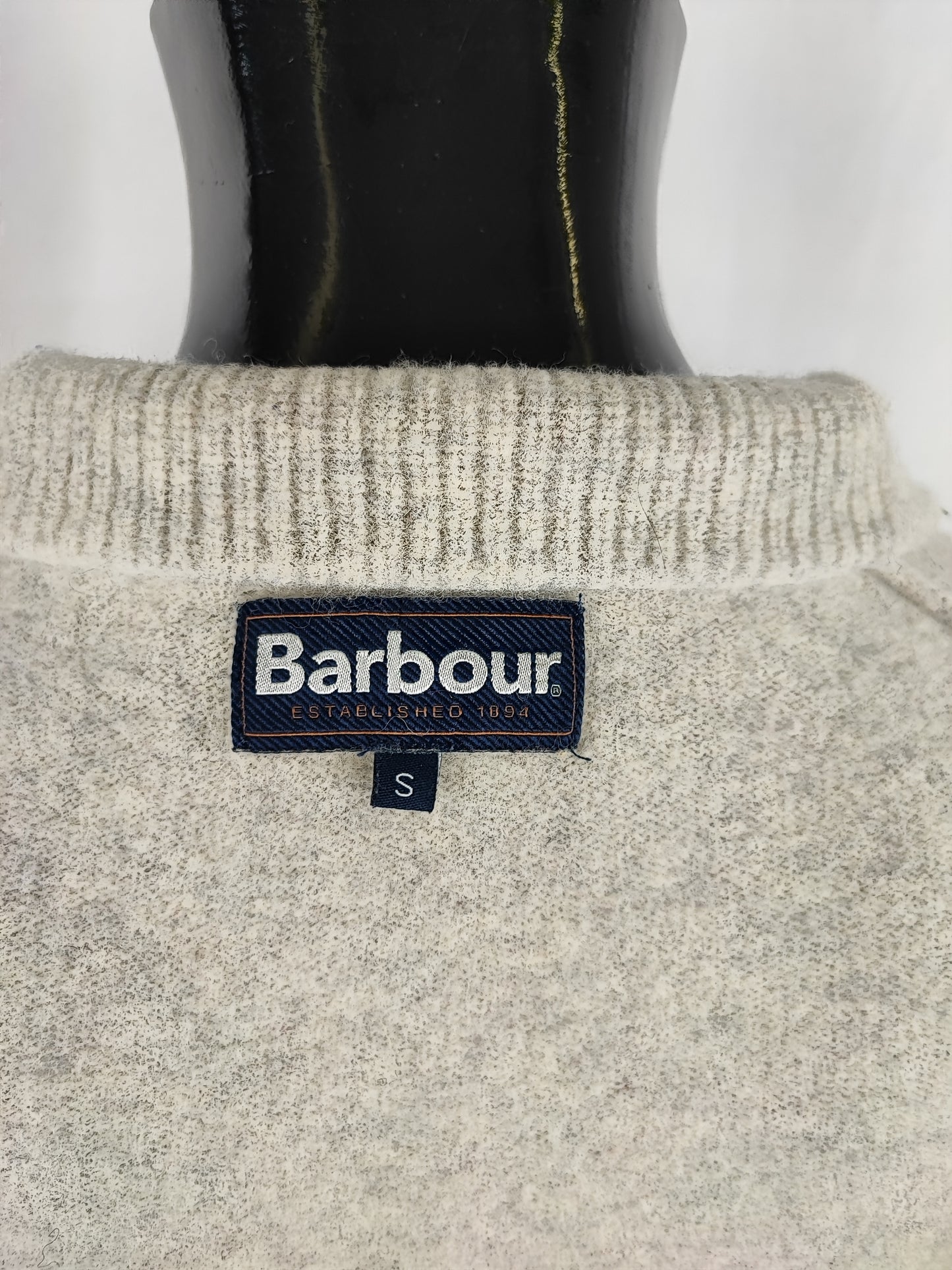 Maglione Barbour da uomo in lana bianco Small -  Man Wool White Jumper Size Small