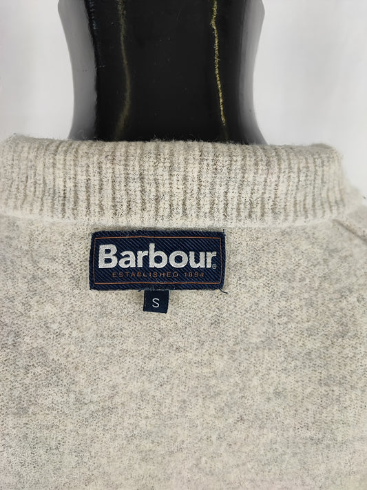 Maglione Barbour da uomo in lana bianco Small -  Man Wool White Jumper Size Small