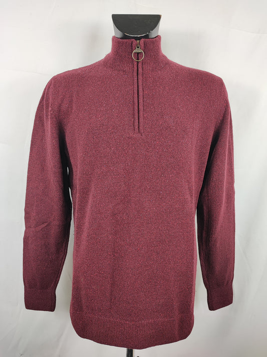Maglione Barbour da uomo in lana Bordeaux Medium