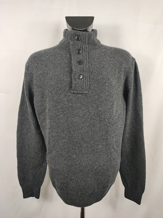 Maglione Barbour da uomo in lana grigio Large-  Man Wool Grey Size Large