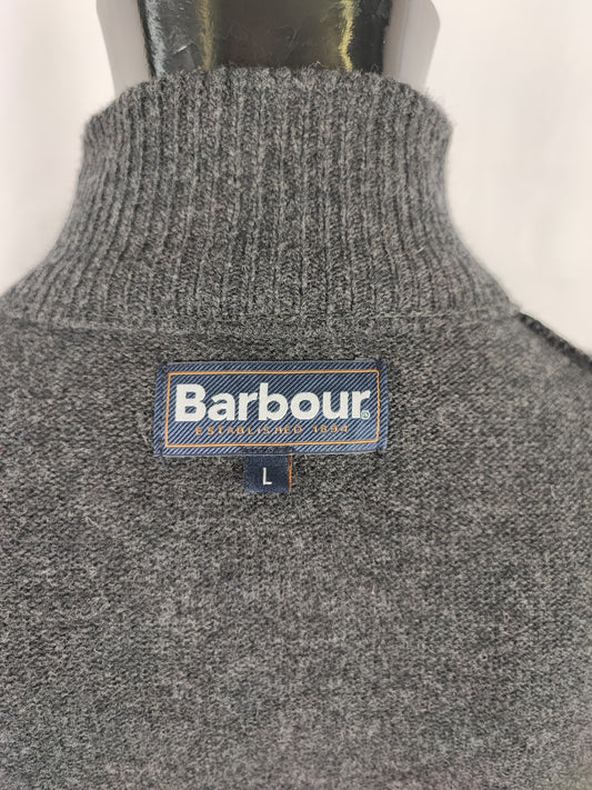 Maglione Barbour da uomo in lana grigio Large-  Man Wool Grey Size Large