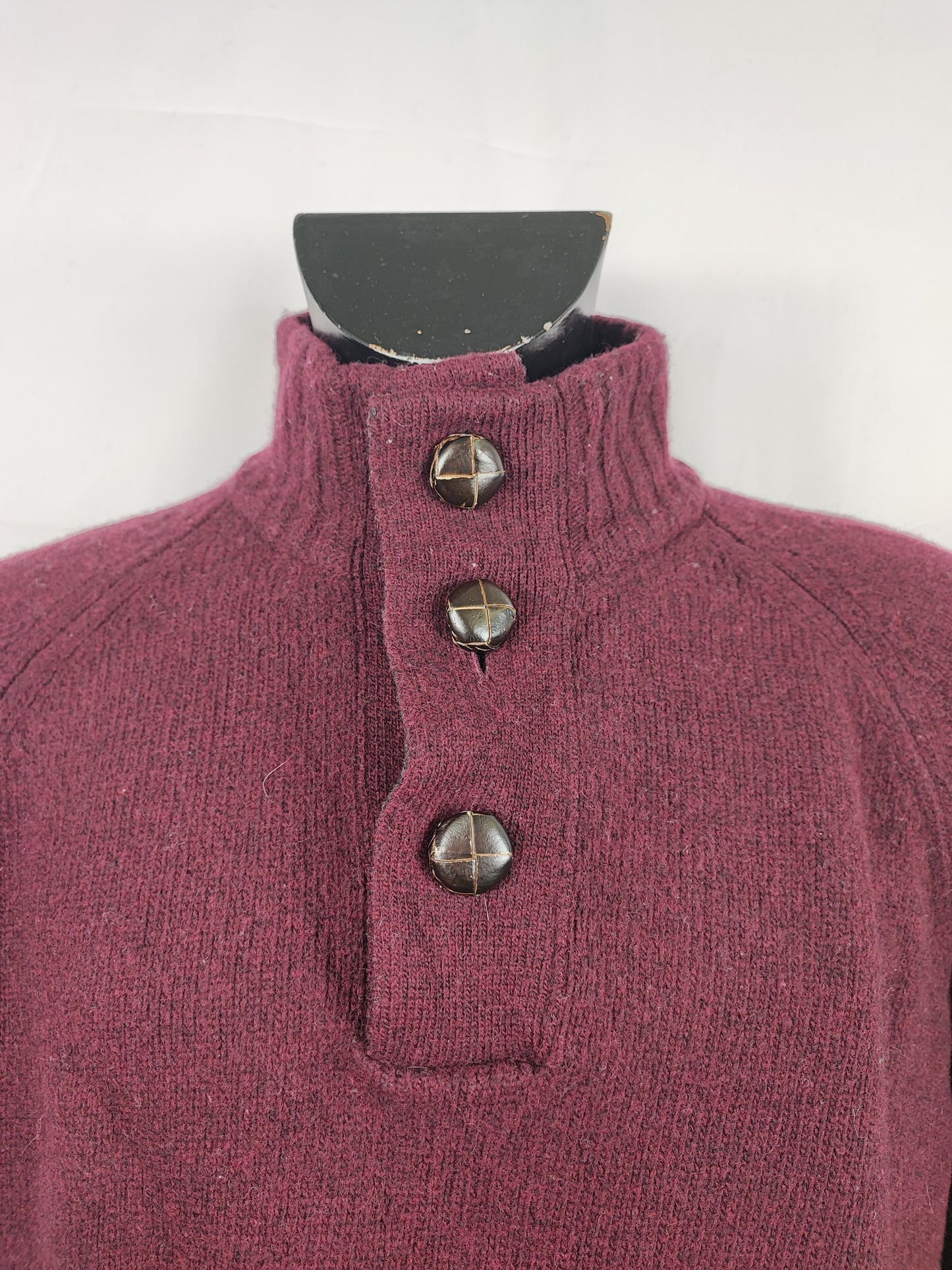 Maglione Barbour da uomo in lana Bordeaux Large-  Man Wool Bordeaux Jumper Size Large