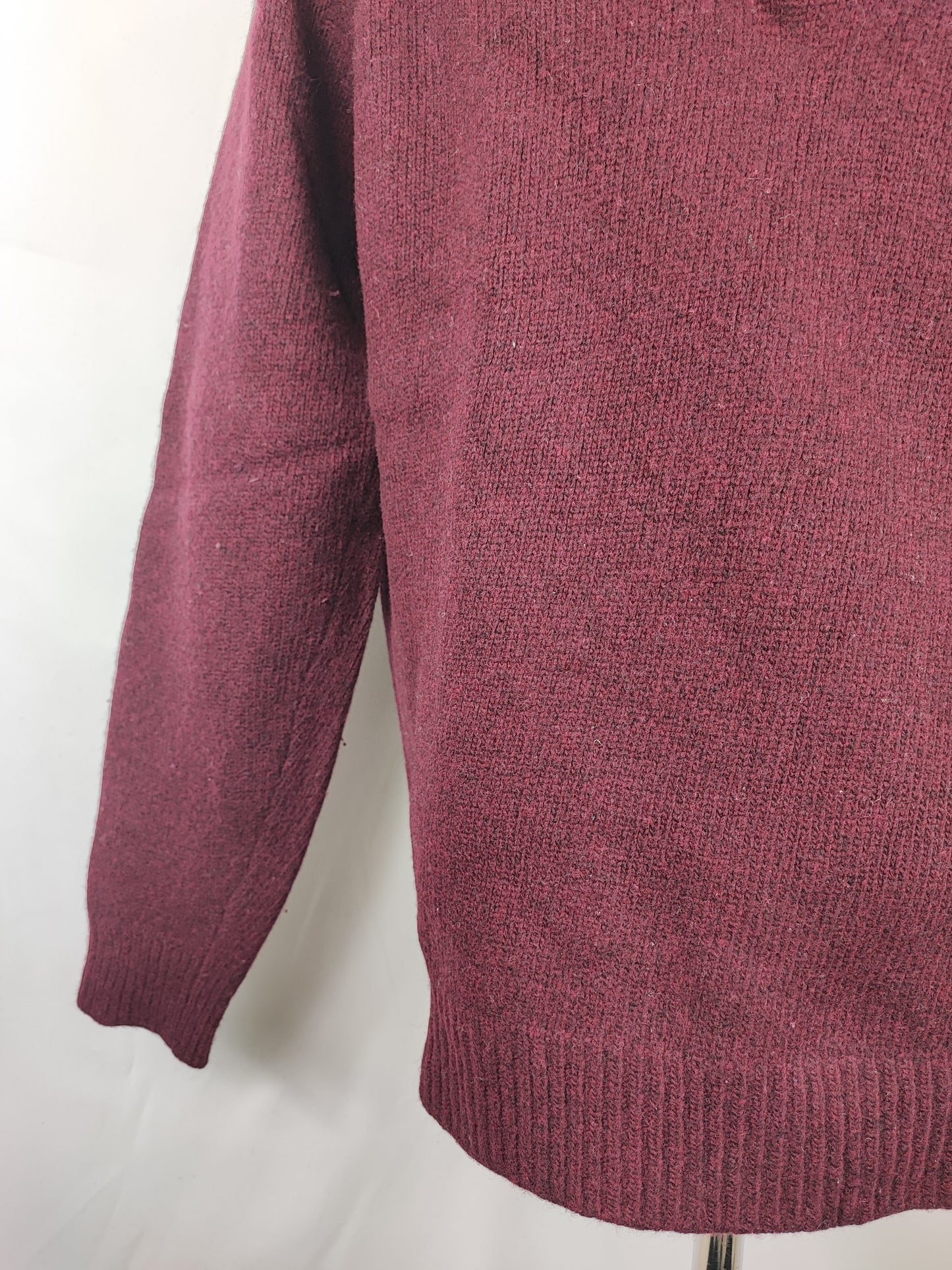 Maglione Barbour da uomo in lana Bordeaux Large-  Man Wool Bordeaux Jumper Size Large