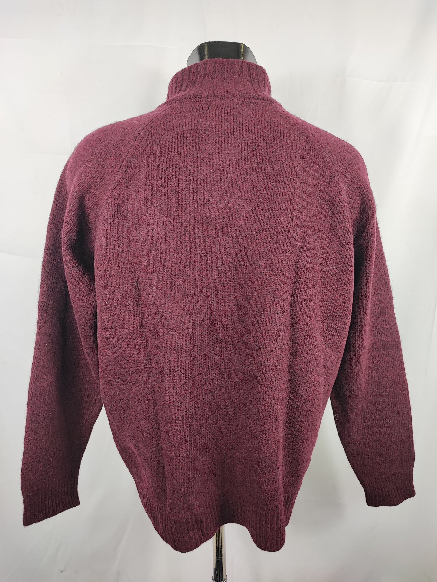 Maglione Barbour da uomo in lana Bordeaux Large-  Man Wool Bordeaux Jumper Size Large
