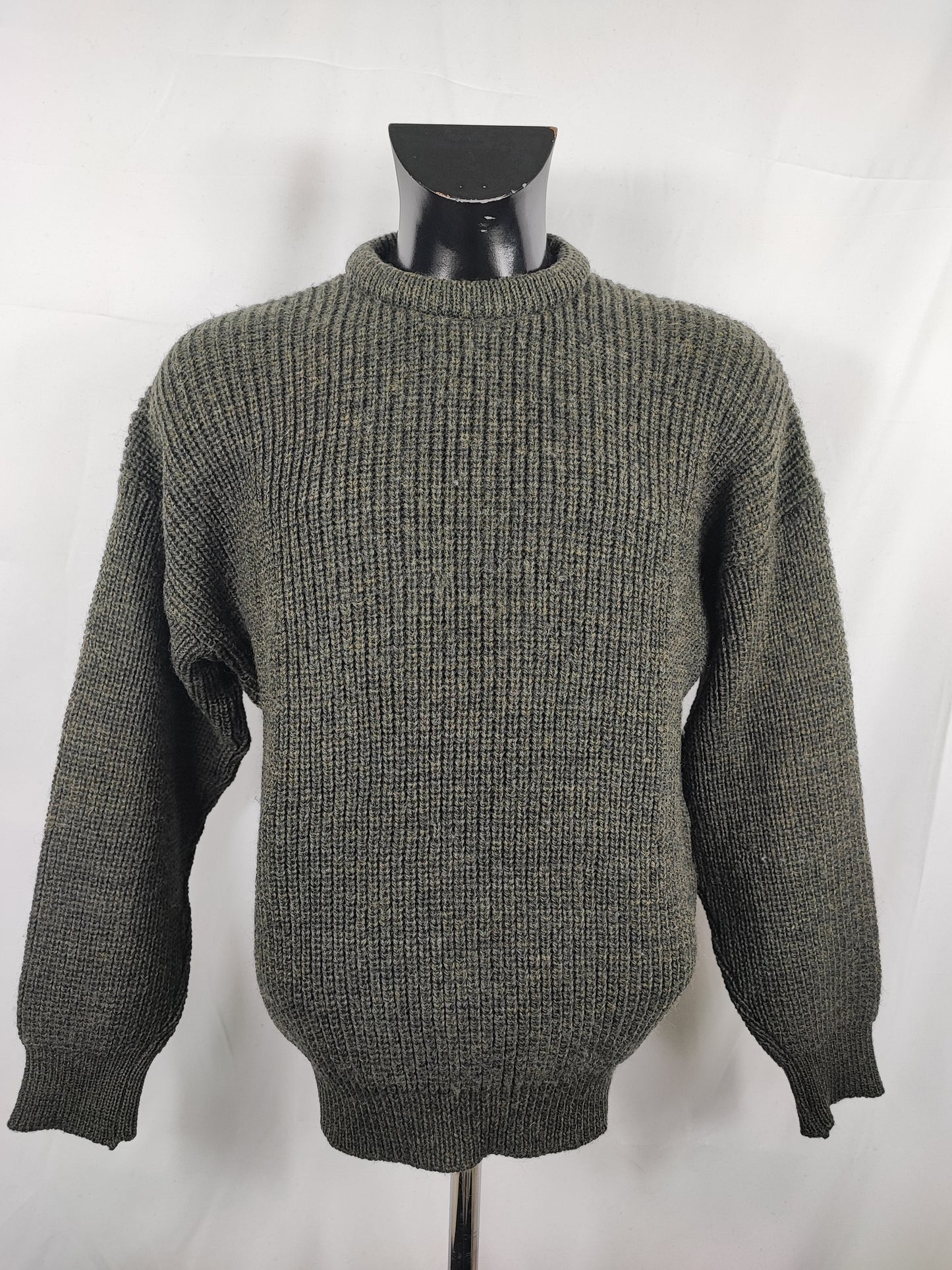 Maglione Barbour da uomo in lana Verde scuro Medium C40 -Man Wool Green Jumper Size Medium