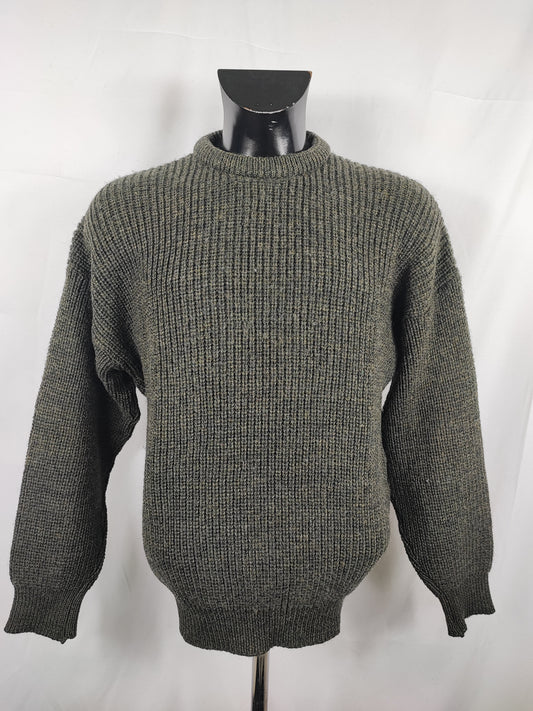 Maglione Barbour da uomo in lana Verde scuro Medium C40 -Man Wool Green Jumper Size Medium