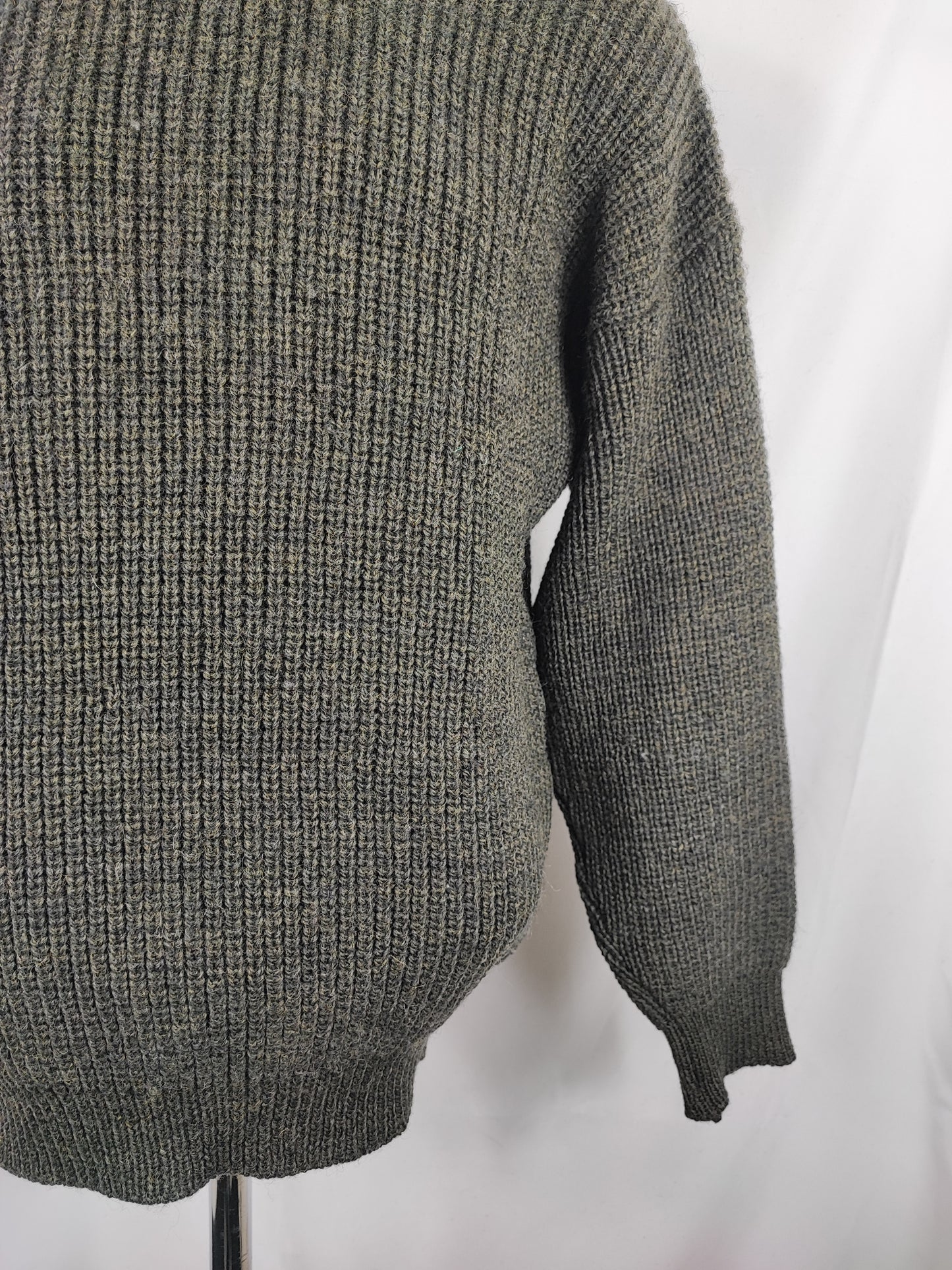 Maglione Barbour da uomo in lana Verde scuro Medium C40 -Man Wool Green Jumper Size Medium