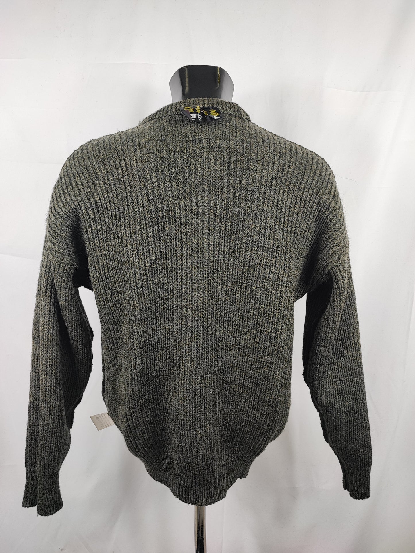 Maglione Barbour da uomo in lana Verde scuro Medium C40 -Man Wool Green Jumper Size Medium