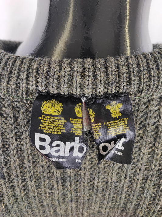 Maglione Barbour da uomo in lana Verde scuro Medium C40 -Man Wool Green Jumper Size Medium