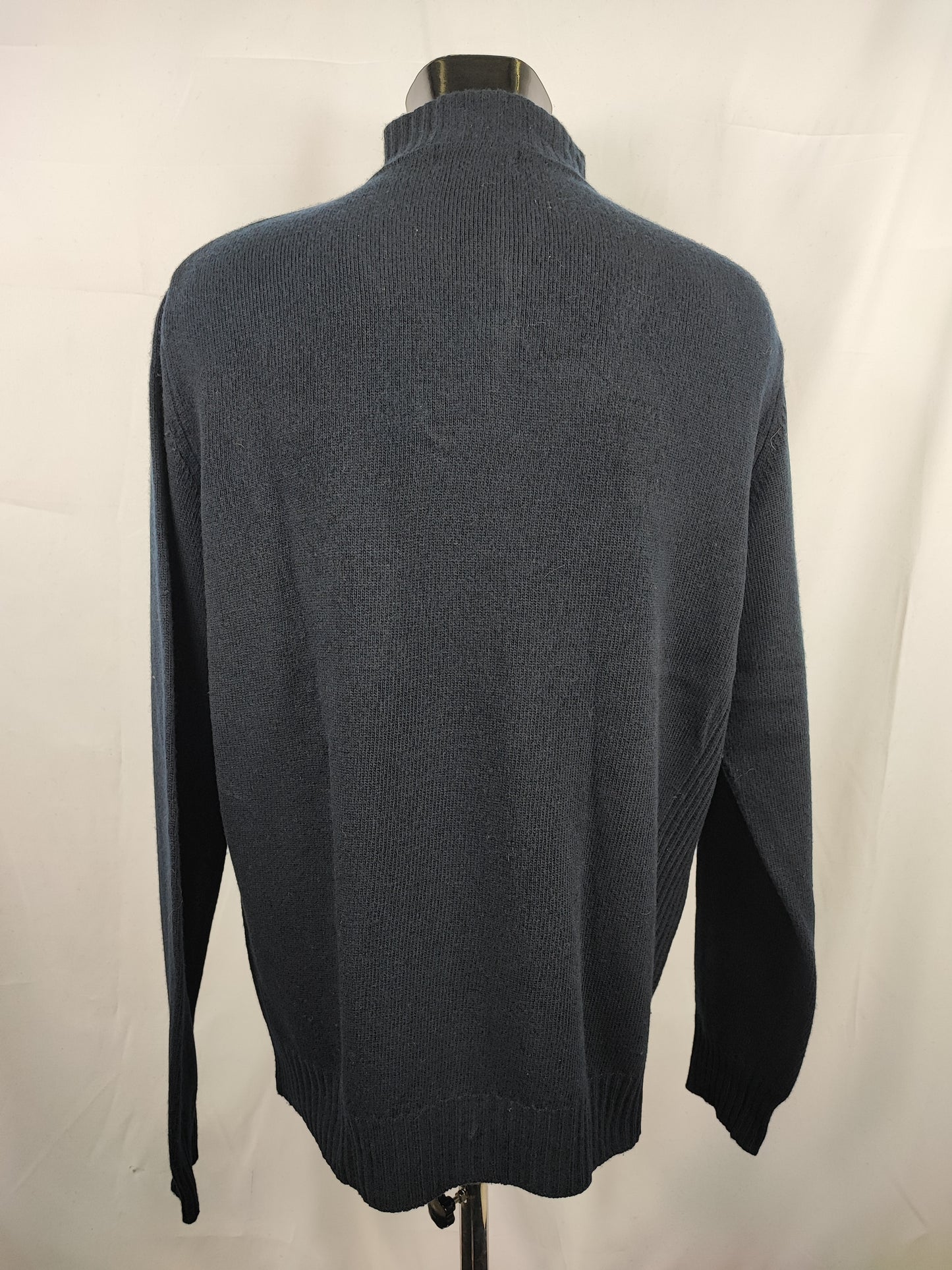 Maglione Barbour da uomo in lana Blu XL -Man Lambswool Navy Jumper Size Xlarge