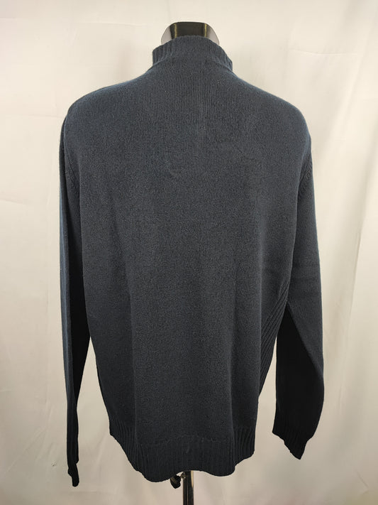 Maglione Barbour da uomo in lana Blu XL -Man Lambswool Navy Jumper Size Xlarge