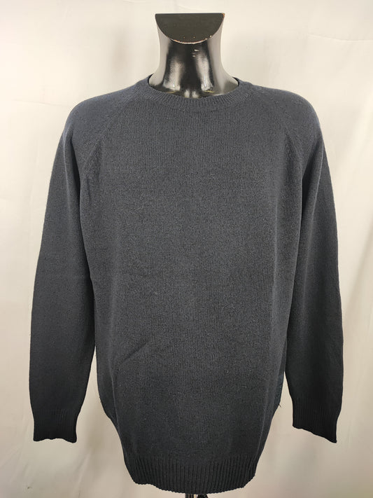 Maglione Barbour da uomo in lana Blu L -Man Lambswool Navy Jumper Size Large