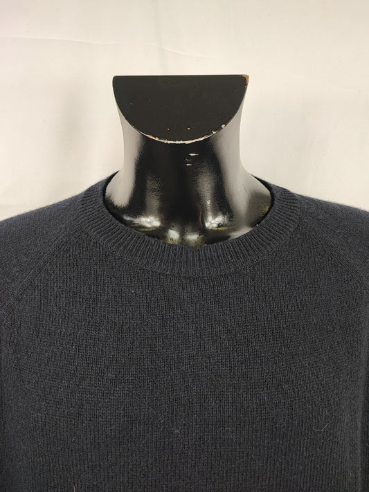 Maglione Barbour da uomo in lana Blu L -Man Lambswool Navy Jumper Size Large