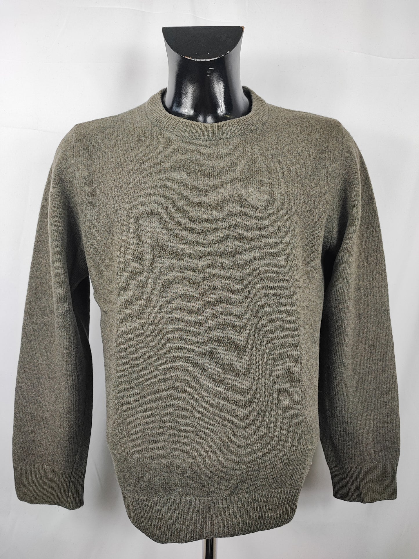 Maglione Barbour da uomo in lana Verde M -Man Olive Wool Jumper Size Medium