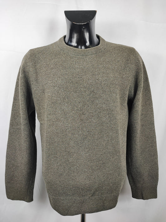 Maglione Barbour da uomo in lana Verde M -Man Olive Wool Jumper Size Medium
