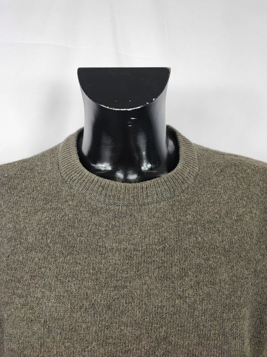 Maglione Barbour da uomo in lana Verde M -Man Olive Wool Jumper Size Medium