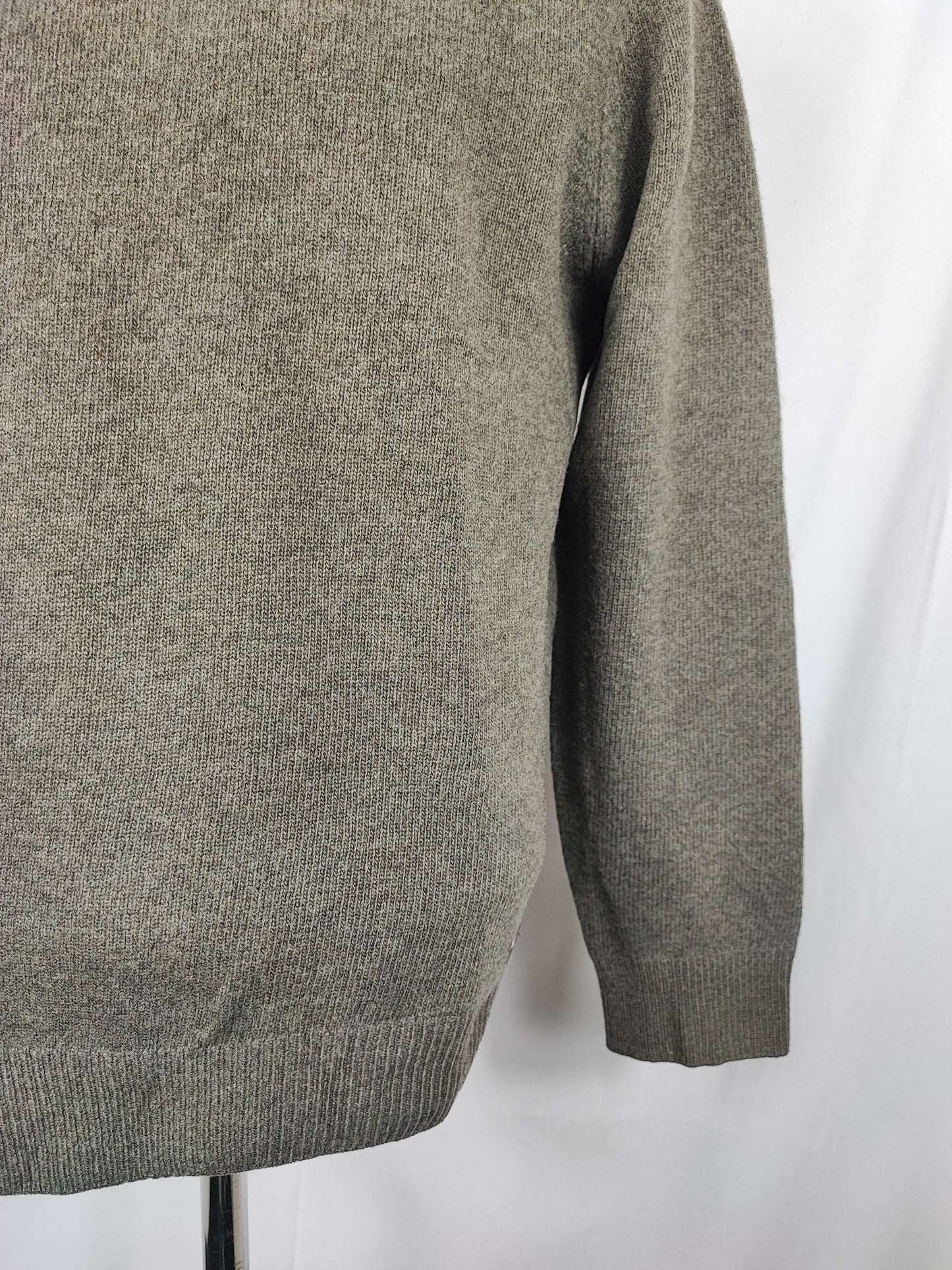 Maglione Barbour da uomo in lana Verde M -Man Olive Wool Jumper Size Medium