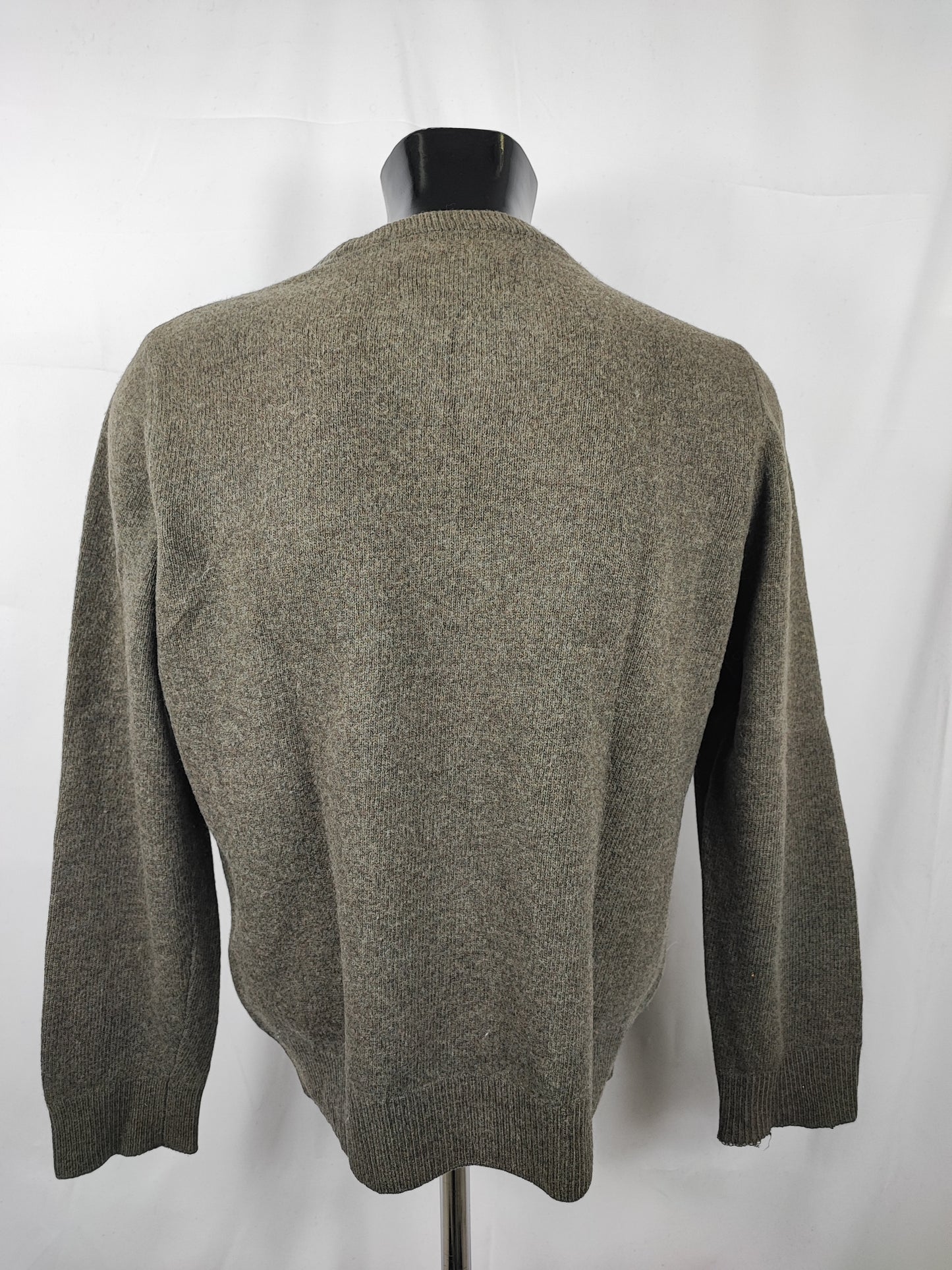 Maglione Barbour da uomo in lana Verde M -Man Olive Wool Jumper Size Medium
