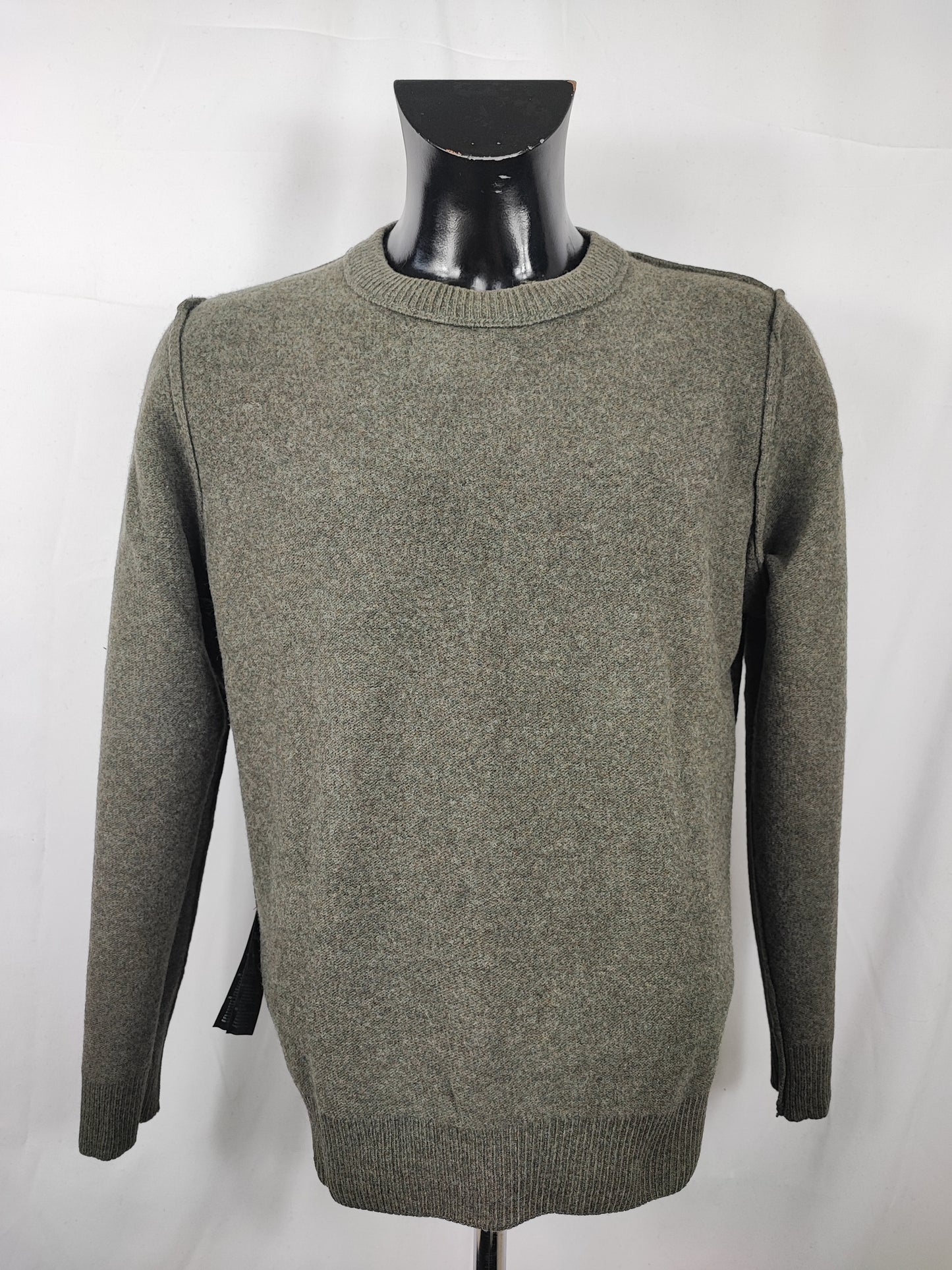 Maglione Barbour da uomo in lana Verde M -Man Olive Wool Jumper Size Medium