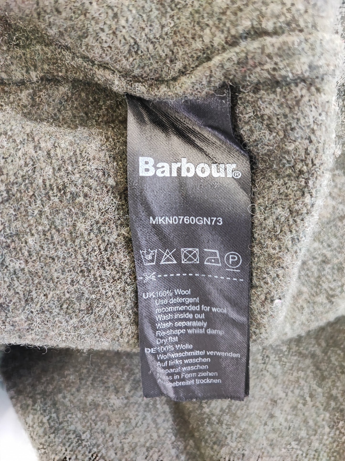 Maglione Barbour da uomo in lana Verde M -Man Olive Wool Jumper Size Medium