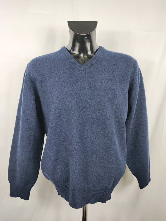 Maglione Barbour da uomo in lana Blu L -Man Blue Wool Jumper Size Large