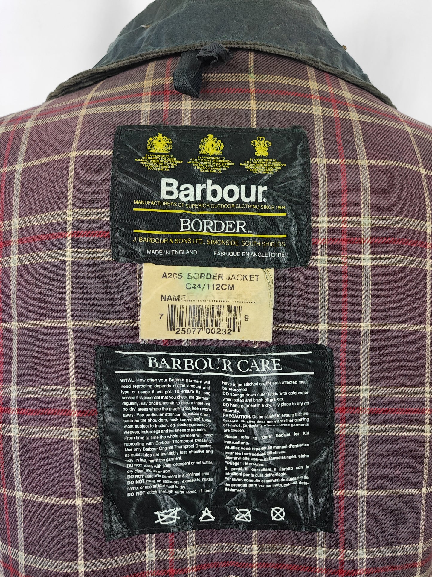 Barbour Uomo Border vintage Blu cotone Cerato C44/112cm Man Navy Border Coat Large/Xlarge