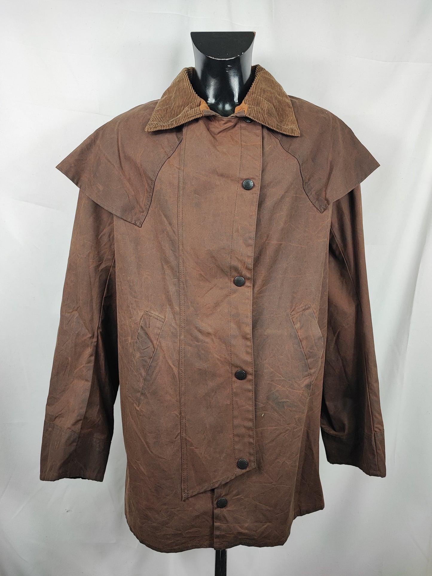 RARO Barbour Backhouse marrone C44/112 cm Man Riding Brown Wax Jacket size XLarge