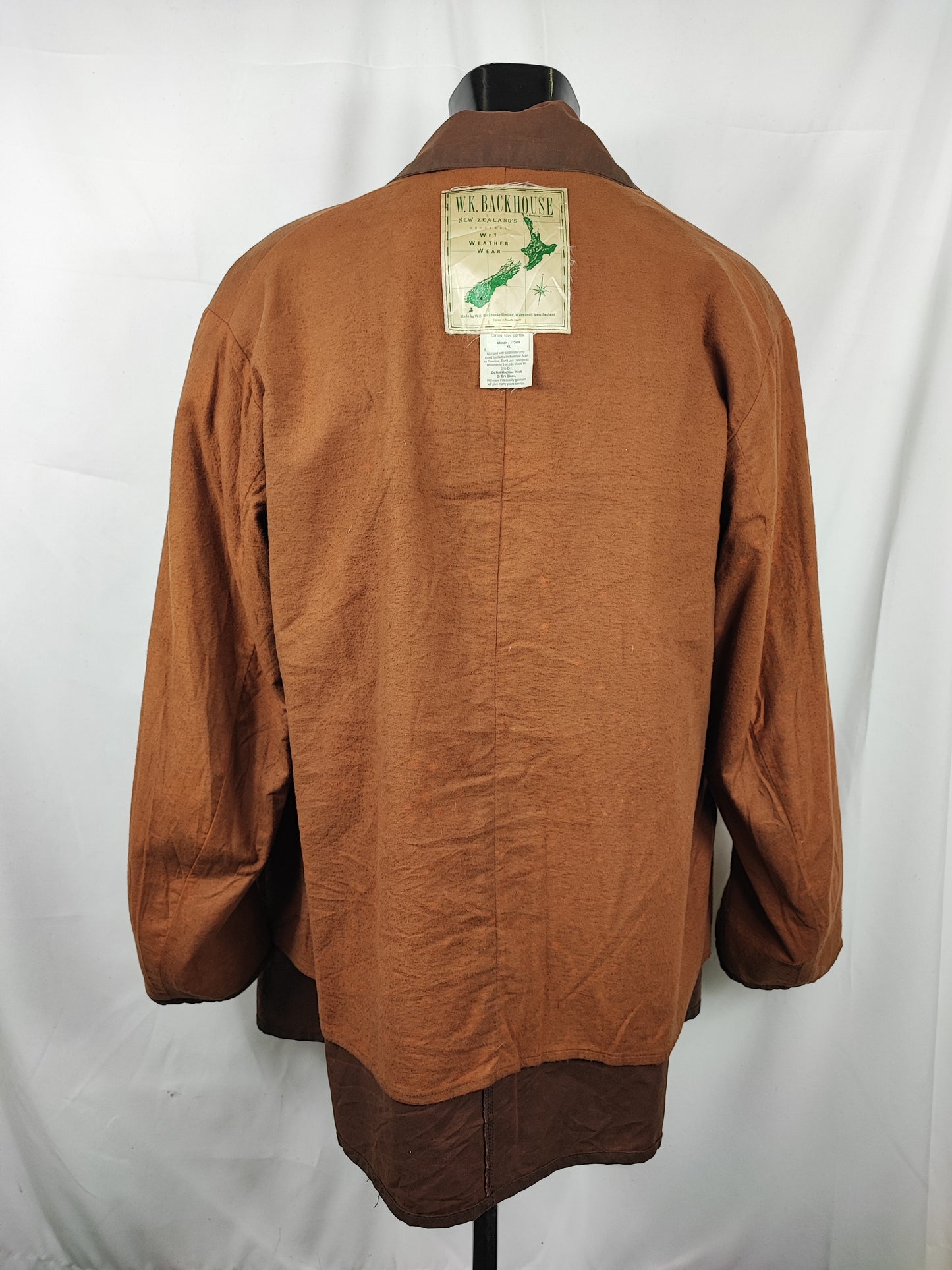 RARO Barbour Backhouse marrone C44/112 cm Man Riding Brown Wax Jacket size XLarge