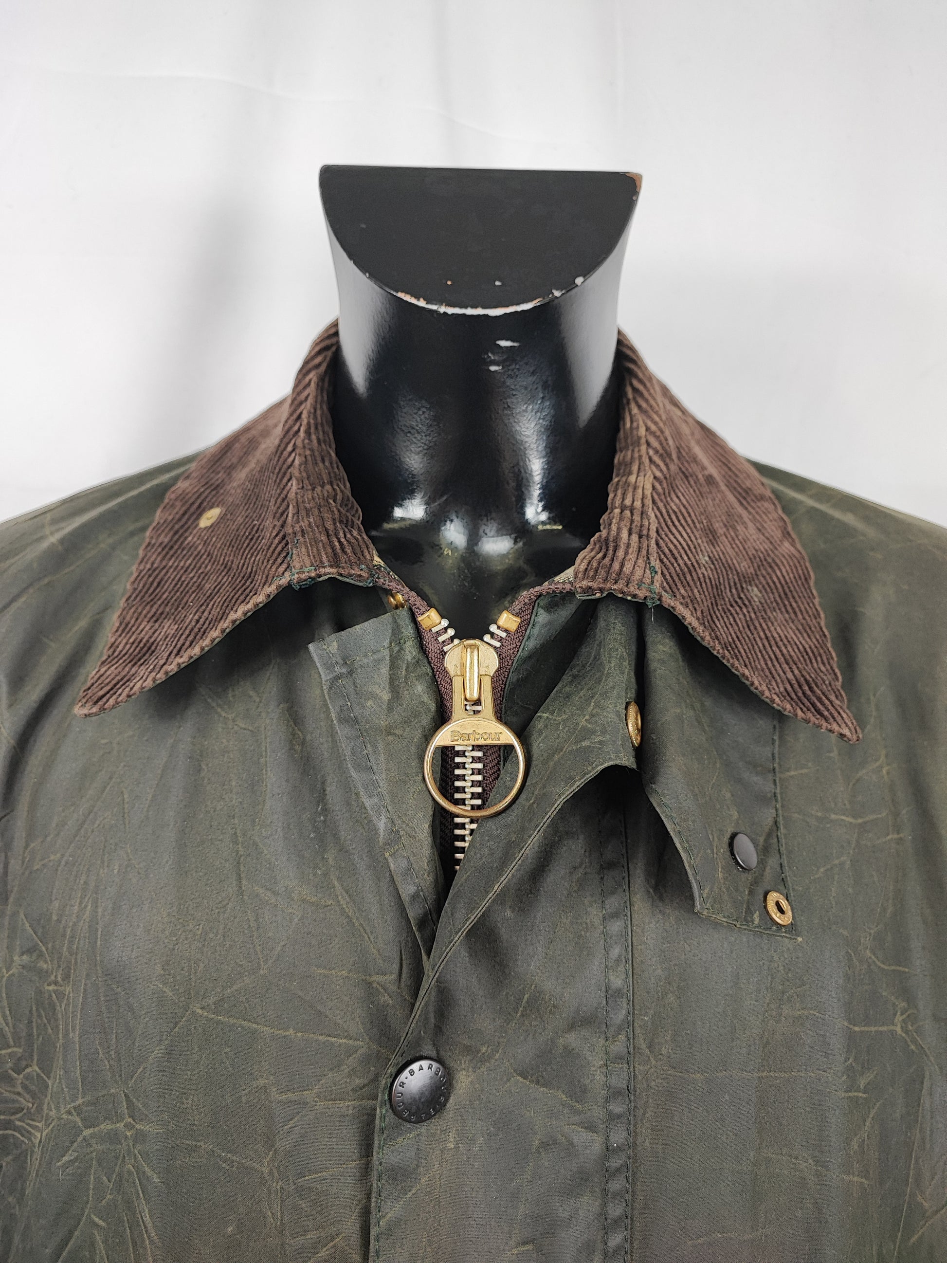 Barbour Uomo Border vintage verde cotone Cerato C44/112cm Man Green Border Coat Size XL - Shop In London