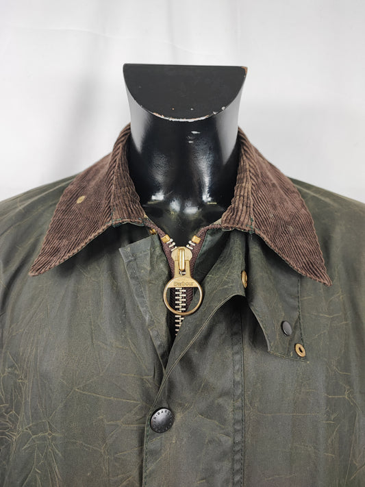 Barbour Uomo Border vintage verde cotone Cerato C44/112cm Man Green Border Coat Size XL - Shop In London