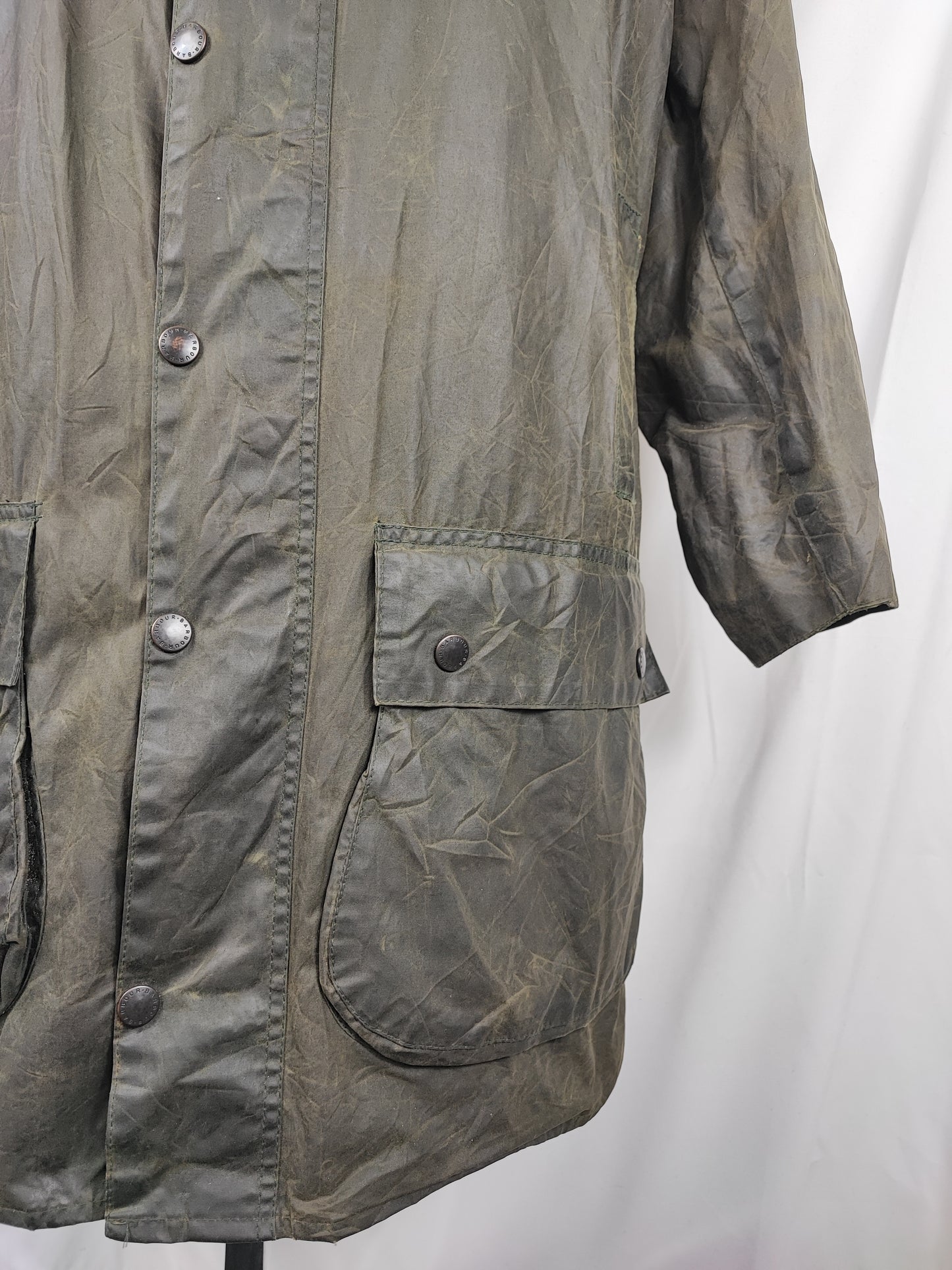 Barbour Uomo Border vintage verde cotone Cerato C44/112cm Man Green Border Coat Size XL - Shop In London