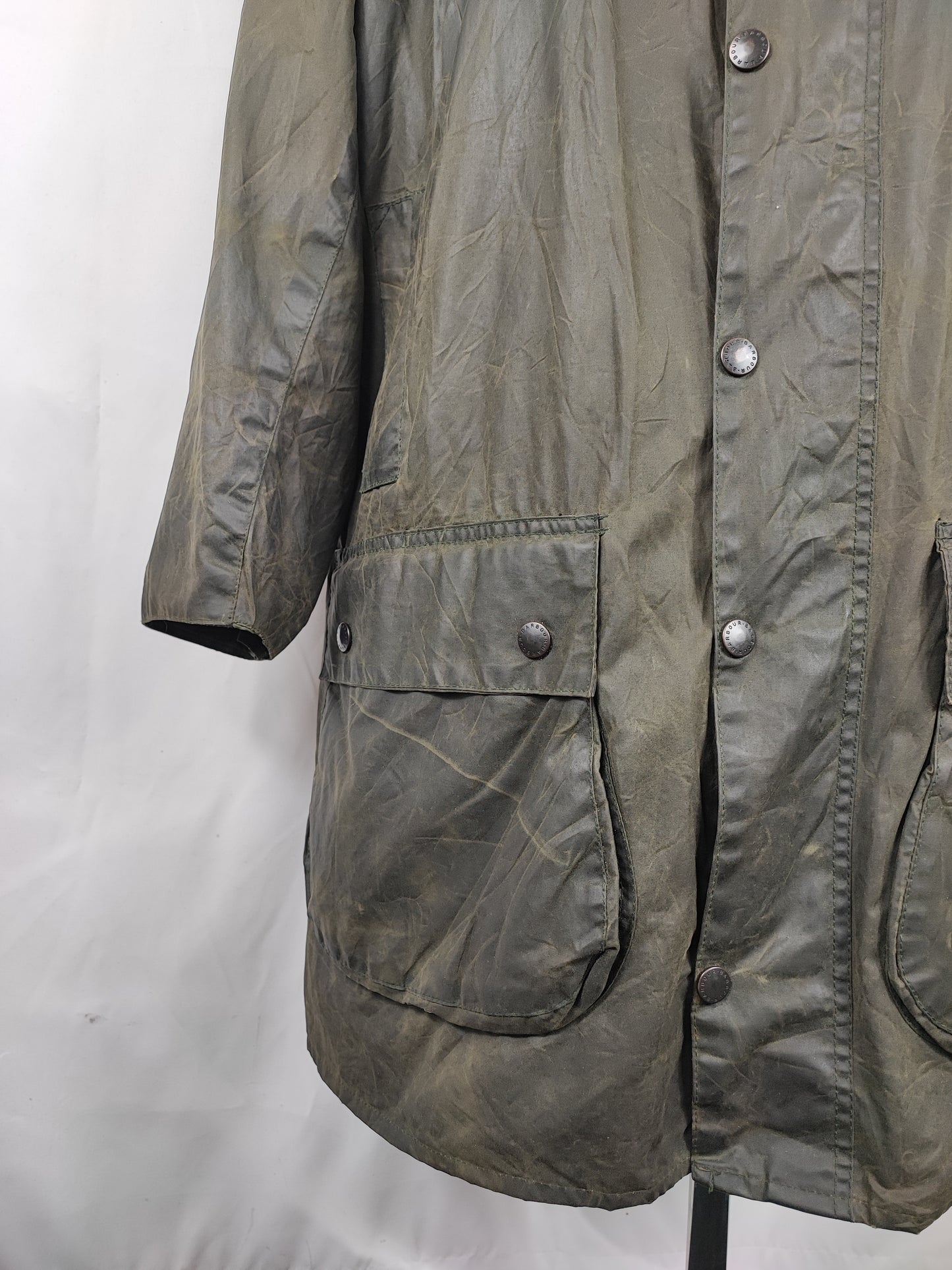 Barbour Uomo Border vintage verde cotone Cerato C44/112cm Man Green Border Coat Size XL - Shop In London