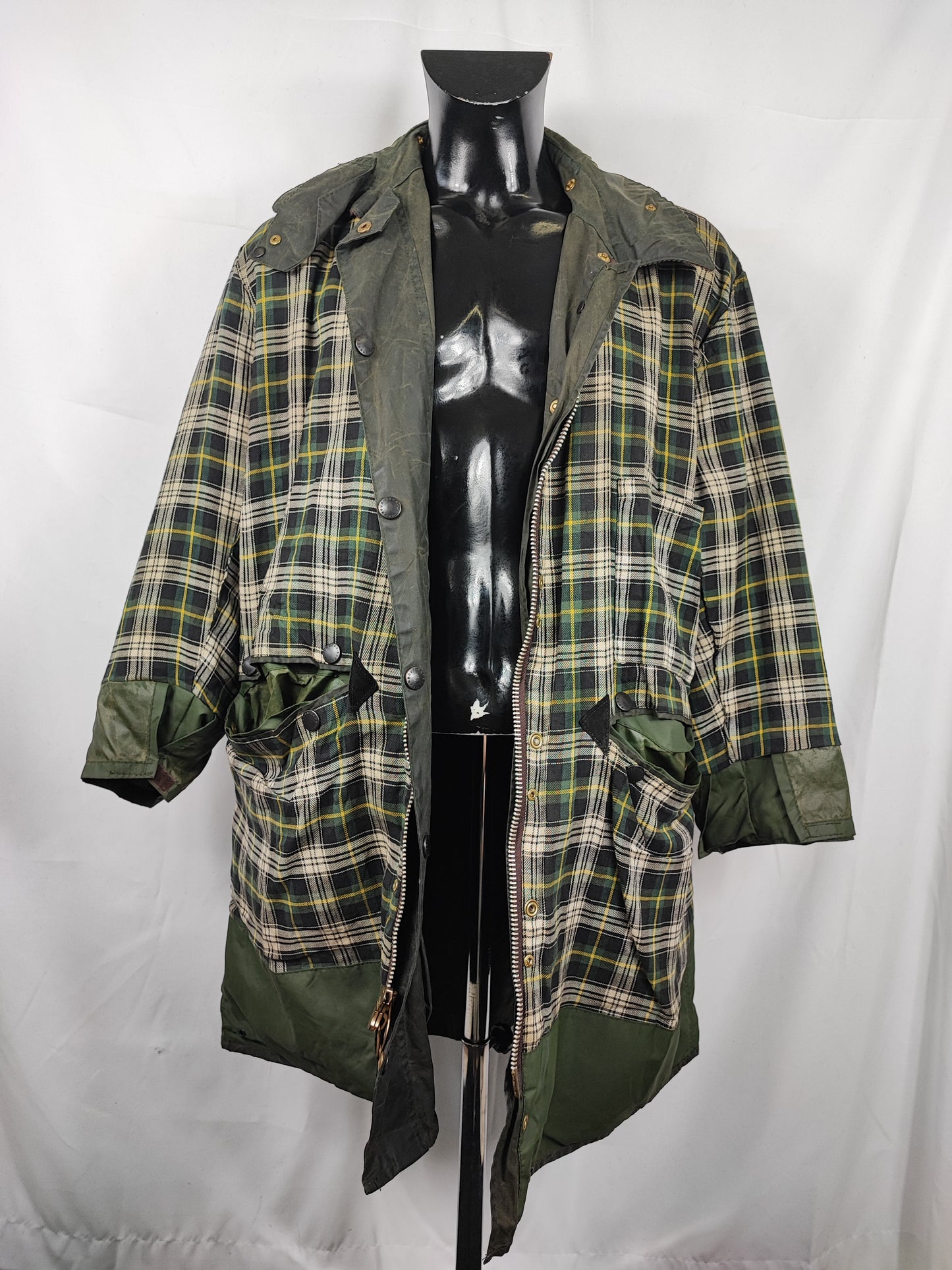 Barbour Uomo Border vintage verde cotone Cerato C44/112cm Man Green Border Coat Size XL - Shop In London