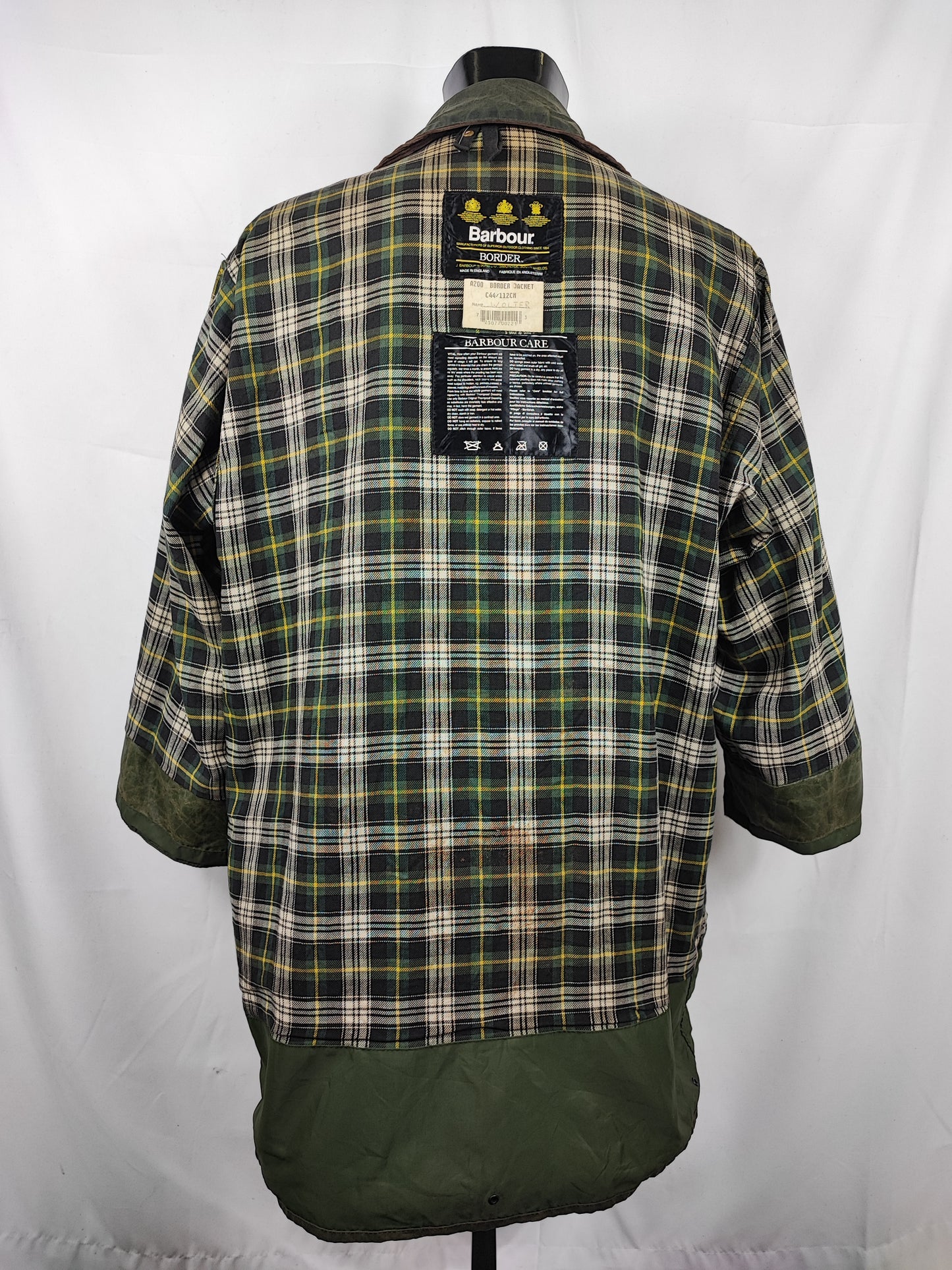 Barbour Uomo Border vintage verde cotone Cerato C44/112cm Man Green Border Coat Size XL - Shop In London