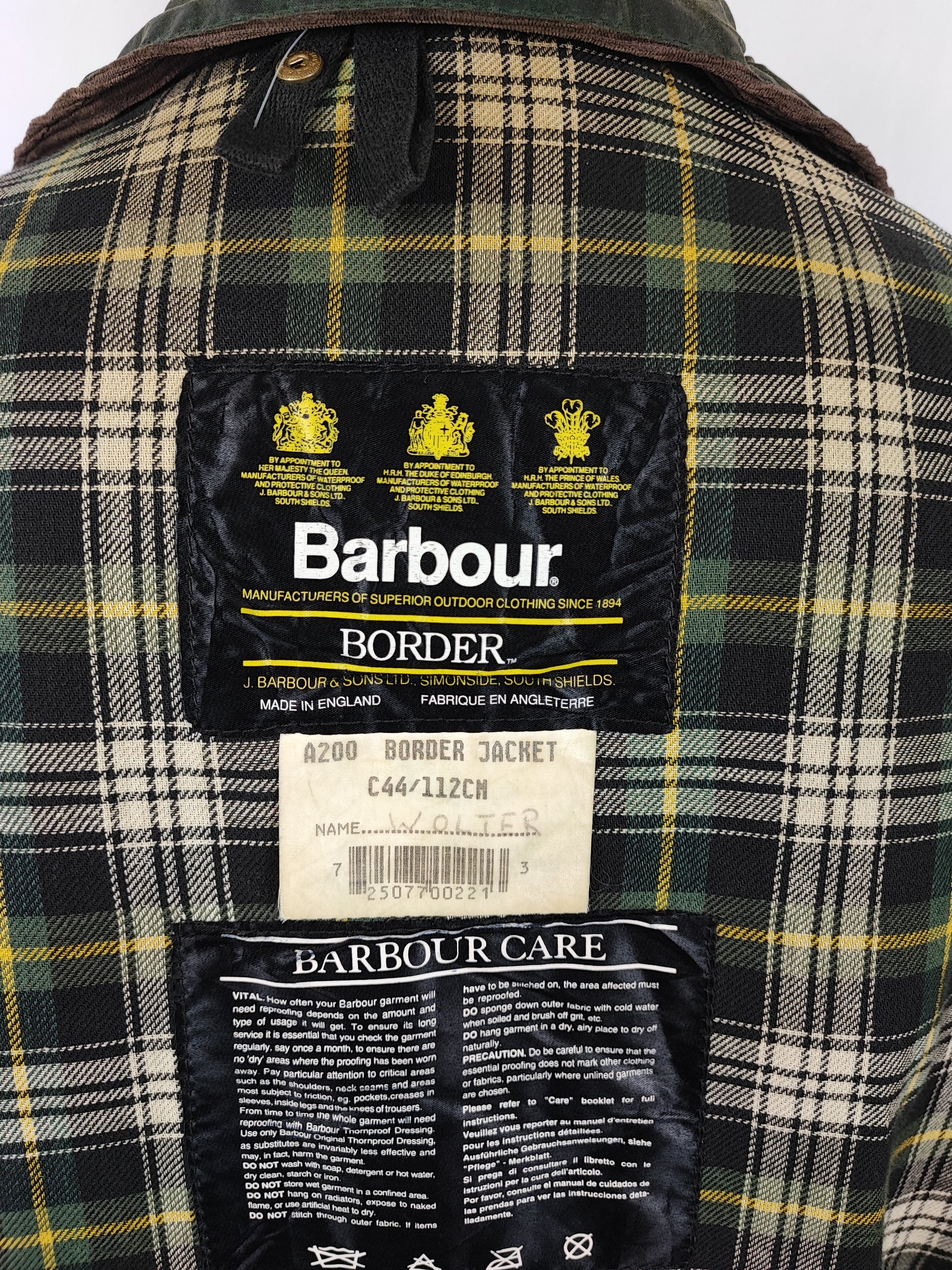 Barbour Uomo Border vintage verde cotone Cerato C44/112cm Man Green Border Coat Size XL - Shop In London