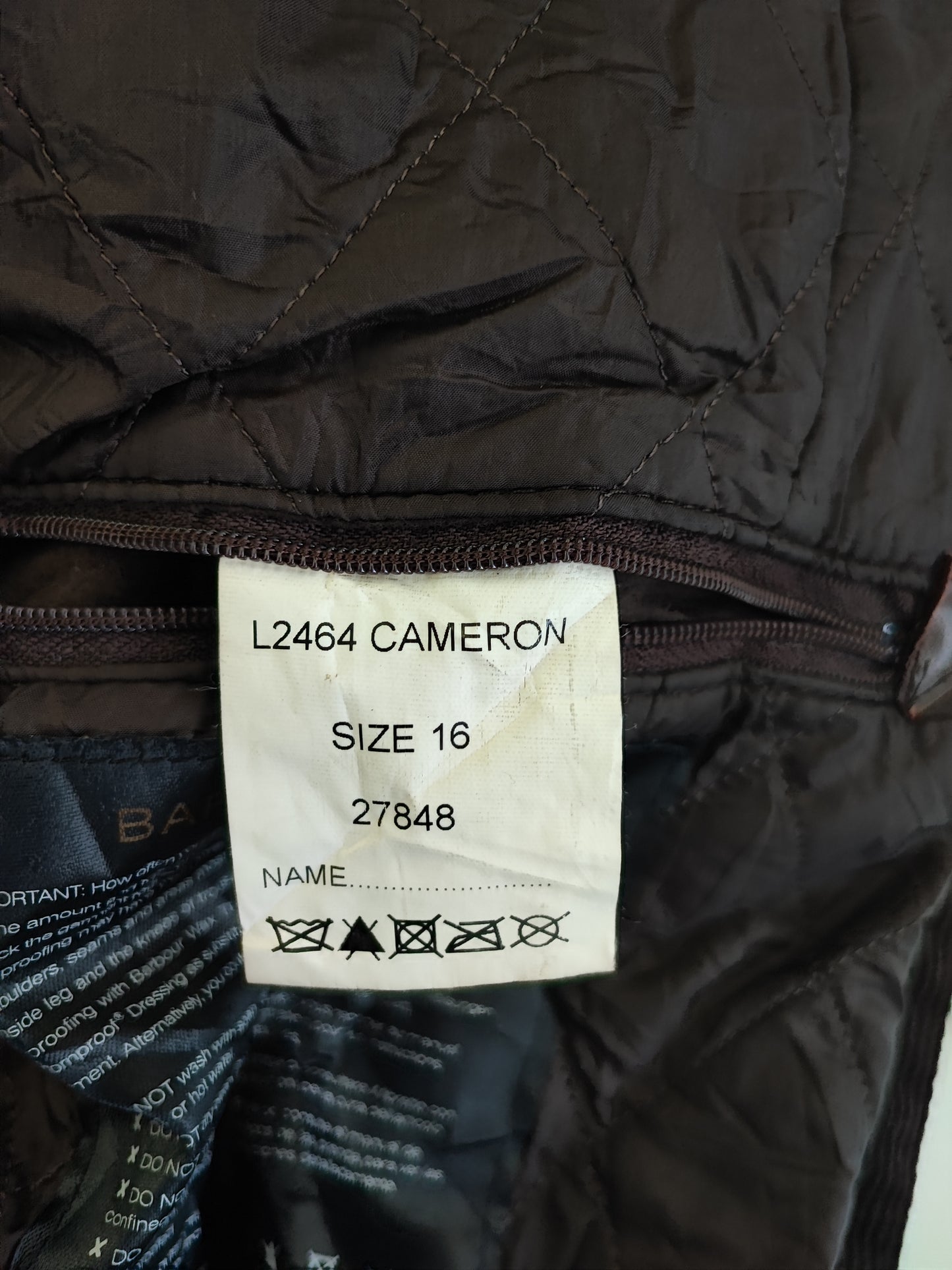 Giacca Barbour Donna marrone Cameron uk16 tg.44/46 - Brown wax Cameron jacket size uk16